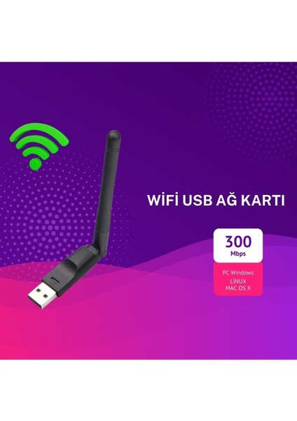 x 300 Mbps Uyumlu Antenli Wireless Adaptör Wifi Alıcı fiyatları