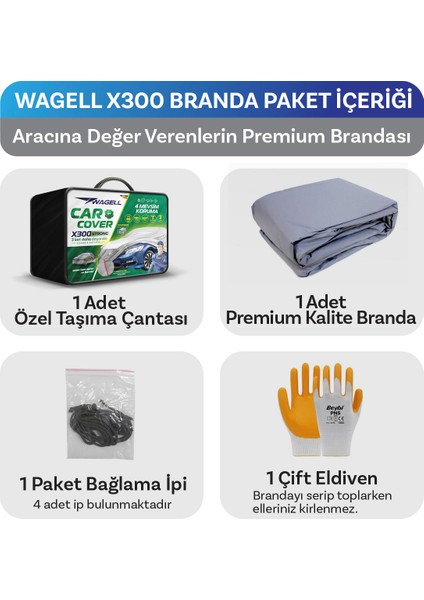 Volvo V50X300 Fitilli Araba Branda Miflonlu Oto Çadır Örtü