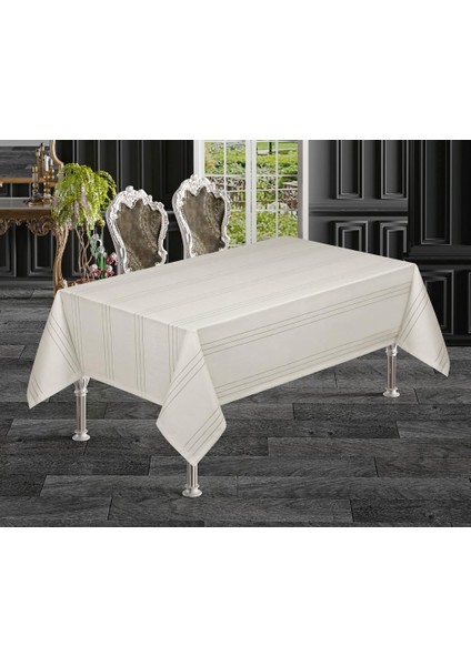 Keten Efektli Çizgili Polyester Kumaş Masa Örtüsü fiyatları