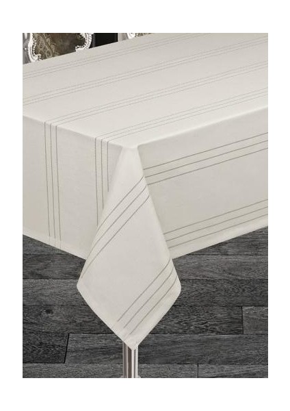 Keten Efektli Çizgili Polyester Kumaş Masa Örtüsü fırsatları