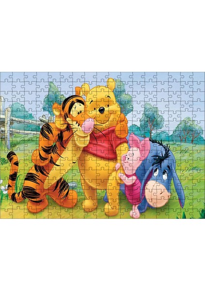 Ahşap Mdf Puzzle Yapboz Winnie Piglet Tigger Eeyore 255 Parça 35*50 cm