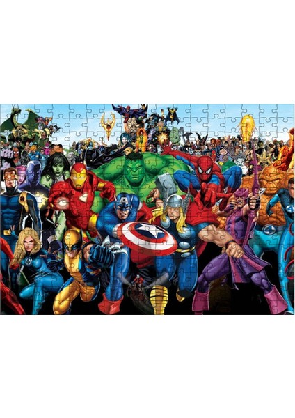 Ahşap Mdf Puzzle Yapboz Marvel Karakterleri 255 Parça 35*50 cm