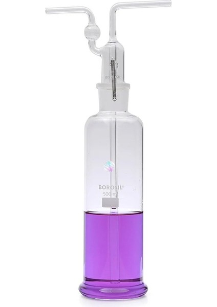 Gaz Yıkama Şişesi Başlıklı 29/32 Şilifli - 500 mL - IS 11990 Standartlarıyla Üretilmiştir