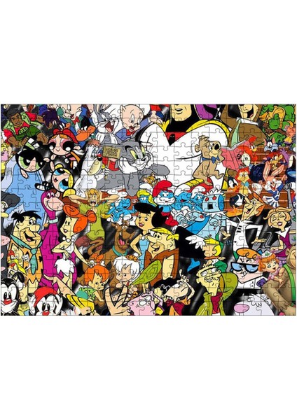 Ahşap Mdf Puzzle Yapboz Çizgi Film Karakterleri 255 Parça 35*50 cm