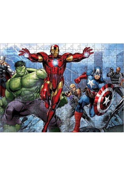 Ahşap Mdf Puzzle Yapboz Marvel Süper Kahramanlar 255 Parça 35*50 cm