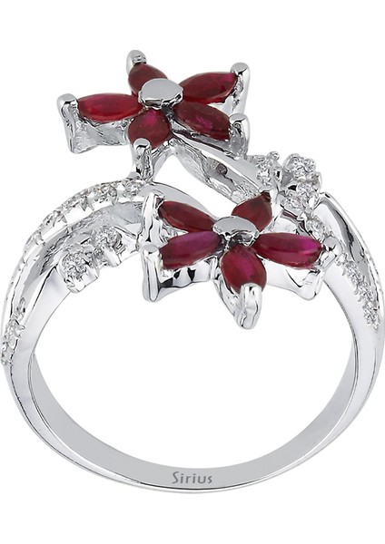 Pırlanta ve Markiz Kesim Yakut Taşlı Yüzük 0408R0010