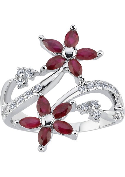 Pırlanta ve Markiz Kesim Yakut Taşlı Yüzük 0408R0010 modelleri