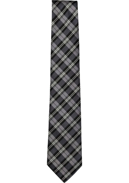 Ekose Desenli Ince Kravat