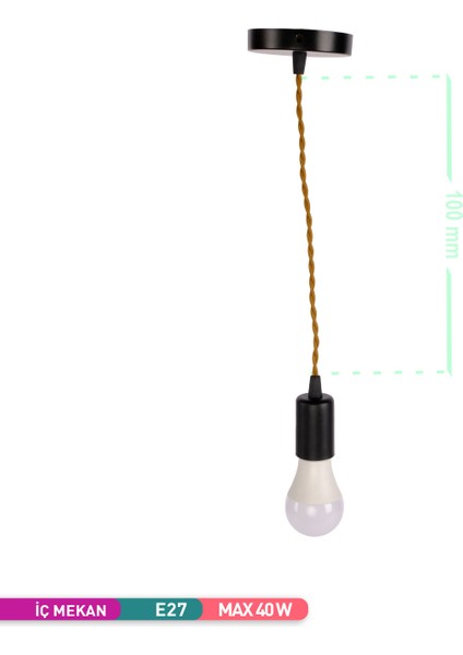 Ack Dekoratif LED Sarkıt Aparatı Kahverengi E27 Duy Marketekno Ampul fiyatları