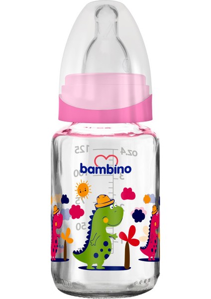 Cam Biberon 125ML 0+ Ay - Pembe - Dinazor