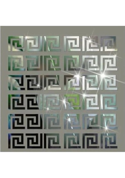 labirent bordür 60 adet 7×7 plexi dekoratif gümüş ayna antre bordür