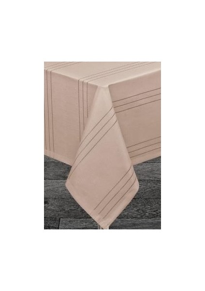 Keten Efektli Polyester Kumaş Çizgili Masa Örtüsü modelleri