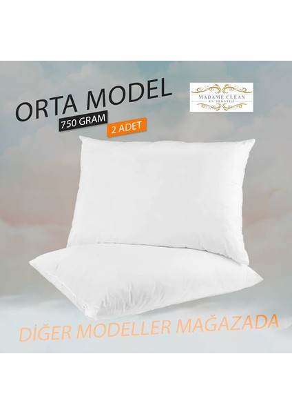 Silikon Dolgulu Yastık - Soft Yastık - 2 Adet Yastık 750 gr