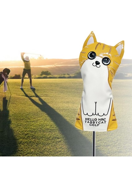 Kulüp Kafa Kapağı Koruma Kolu Uzun Boyun Golf Ahşap Headcovers Golfçü Hediye Sarı Sürücü (Yurt Dışından)