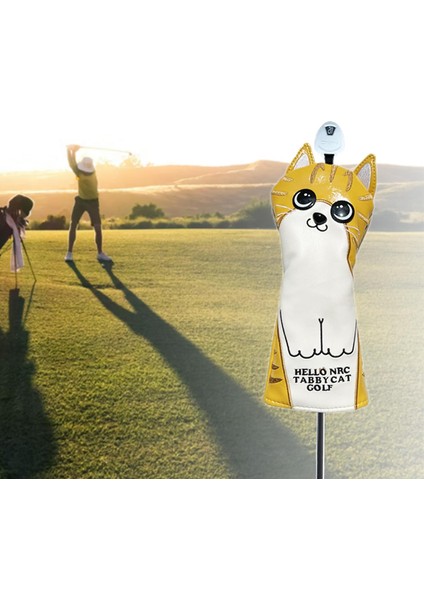 Kulüp Kafa Kapağı Koruma Kolu Uzun Boyun Golf Ahşap Headcovers Golfçü Hediye Sarı Ut (Yurt Dışından)