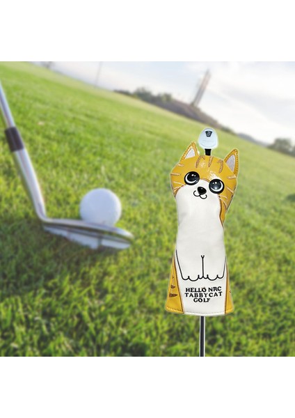 Kulüp Kafa Kapağı Koruma Kolu Uzun Boyun Golf Ahşap Headcovers Golfçü Hediye Sarı Ut (Yurt Dışından)