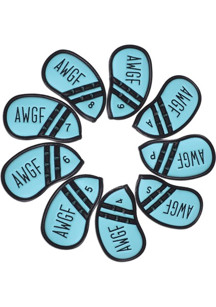 9x Deluxe Golf Baş Örtüsü 4,5,6,7,8,9,A,S,P Kulüp Başlığı Mavi (Yurt Dışından)