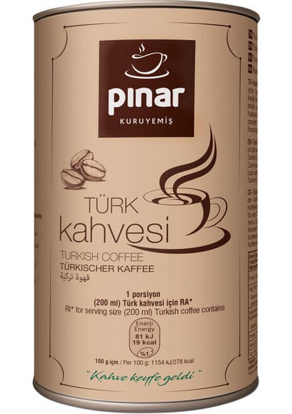 Kahve 250 gr Teneke