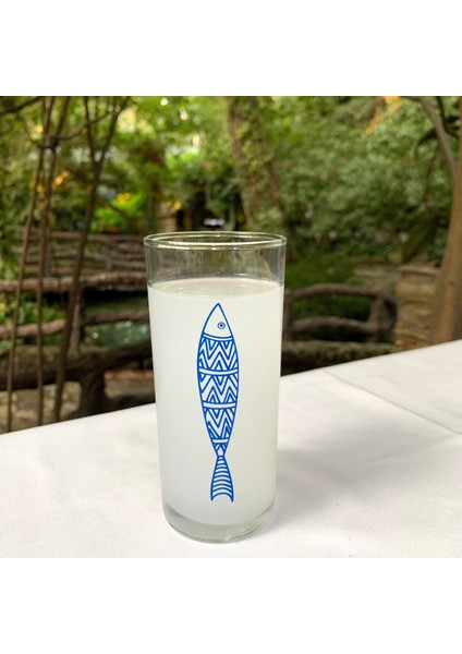 Lined Fish / Balık Baskılı Paşabahçe Rakı Kadehi