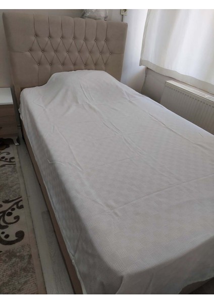 Pike Dama Desen Çift Kişilik Beyaz 200x230 cm