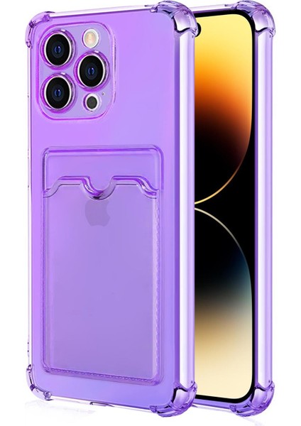 Apple iPhone 15 Ultra Card Slot Shock Kılıf Lila