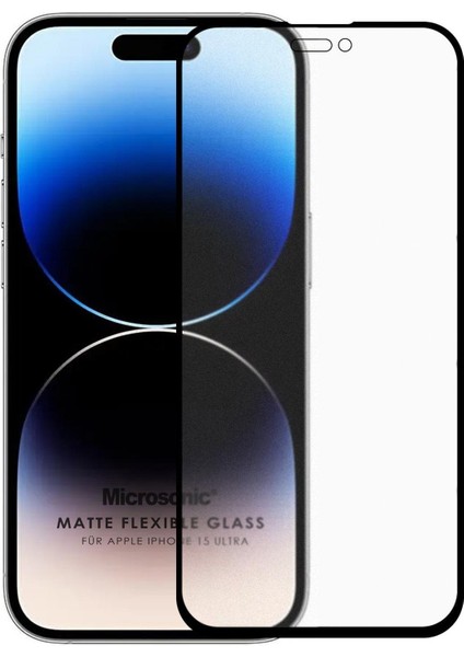 Apple iPhone 15 Ultra Seramik Matte Flexible Ekran Koruyucu Siyah