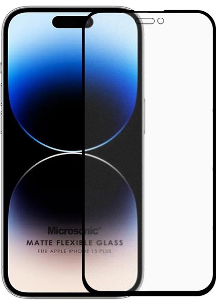 Apple iPhone 15 Plus Seramik Matte Flexible Ekran Koruyucu Siyah