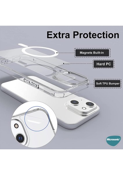 Apple iPhone 15 Plus Kılıf Magsafe Clear Soft Şeffaf