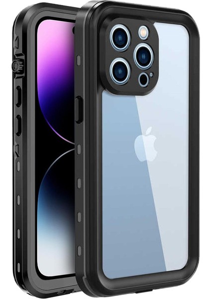 Apple iPhone 15 Ultra Kılıf Waterproof 360 Full Body Protective Siyah