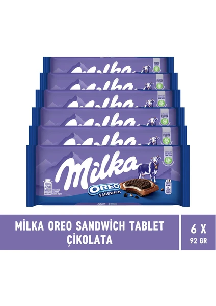 Oreo Sandwich Tablet Çikolata 92 gr - 6 Adet