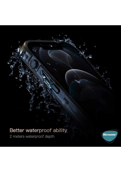 Apple iPhone 15 Pro Kılıf Waterproof 360 Full Body Protective Siyah