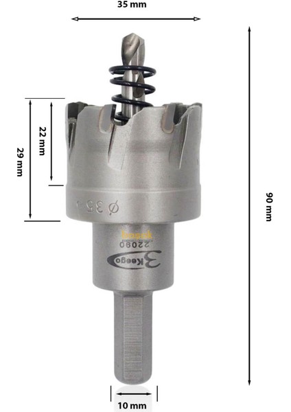 35 mm Tct Elmas Uçlu Panç HG60 fiyatları