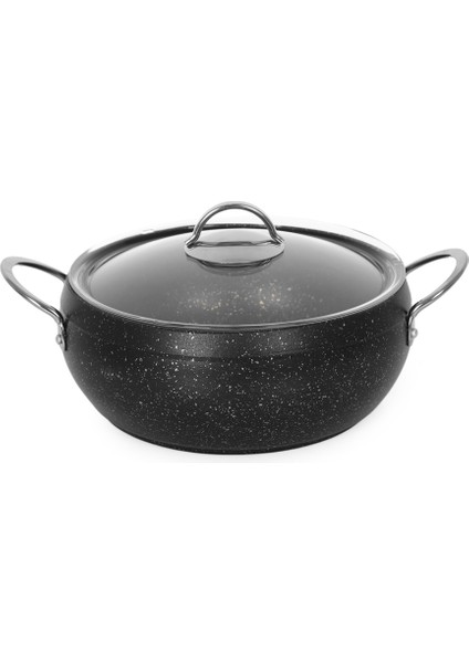 Döküm Granit Çelik Saplı Fırına Girebilir Derin Yemek Tenceresi 20 cm