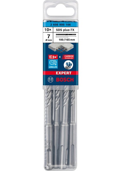 Expert 7X165 mm 10’lu Yeni Sds Plus-7x Matkap Ucu 2608900166 fiyatları