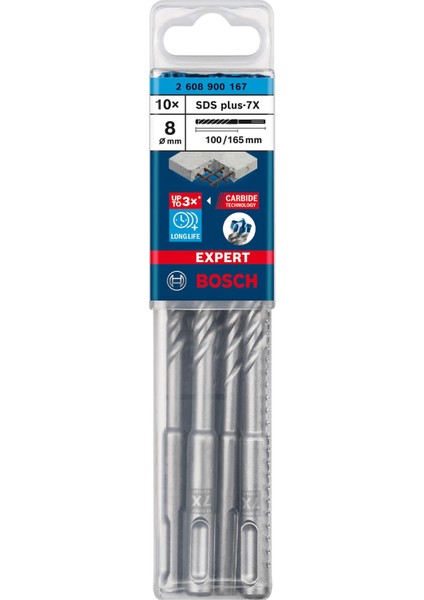 Expert 8X165 mm 10’lu Yeni Sds Plus-7x Matkap Ucu 2608900167 fiyatları