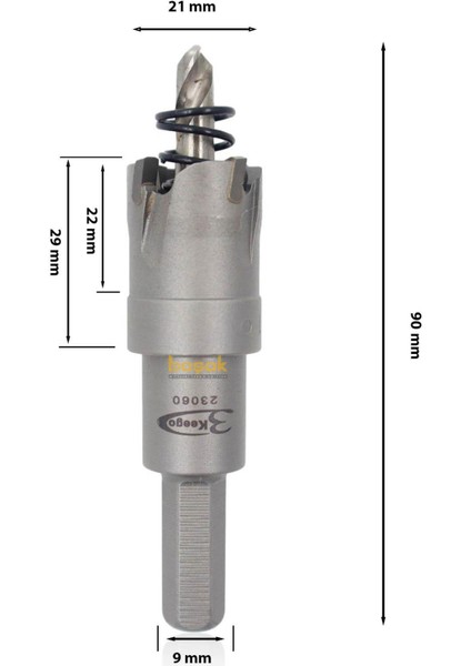 21 mm Tct Elmas Uçlu Panç HG60
