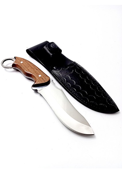 El Yapımı Kahverengi Kök Ceviz Kabzeli Paslanmaz Çelikten Kamp Bıçağı fiyatları