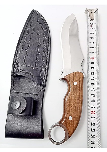 El Yapımı Kahverengi Kök Ceviz Kabzeli Paslanmaz Çelikten Kamp Bıçağı modelleri