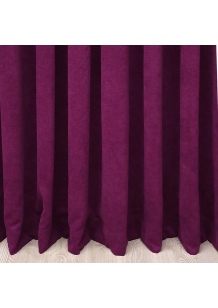 Petek Dokulu Kadife Fon Perde 1/2,5 Normal Pile Tek Kanat - Mor fırsatları