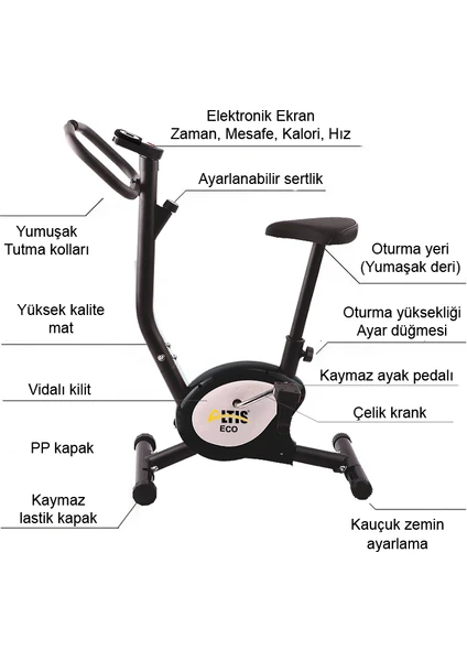 Eco Plus Dikey Bisiklet Siyah