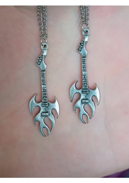 2 Adet Best Frends Arkadaşlık Kolyesi Gitar Gothic Bff Kolye