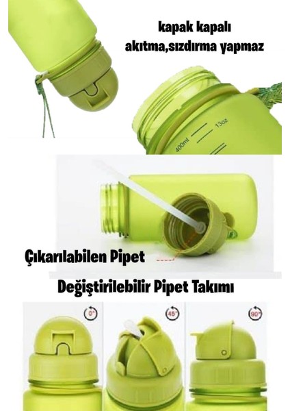 Pipetli 400 ml Tritan Çocuk Su Matarası Fiftyfifty modelleri