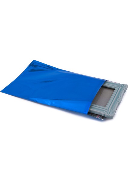 25X35 Mavi Metalize Hediye Paketi 50 Adet