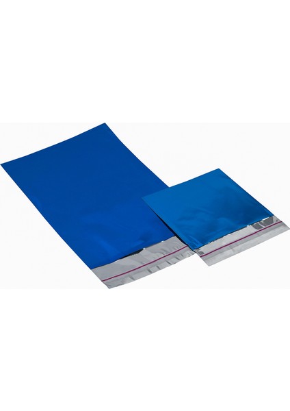 25X35 Mavi Metalize Hediye Paketi 50 Adet