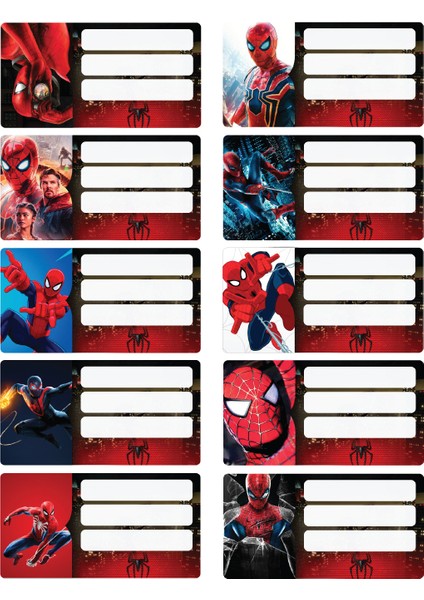 111 Adet Spiderman Okul Defter,kalem Etiketi Set indirimleri