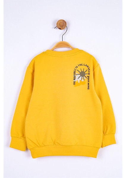 Erkek Bebek Baskılı Basic Sweatshirt 45625 Hardal