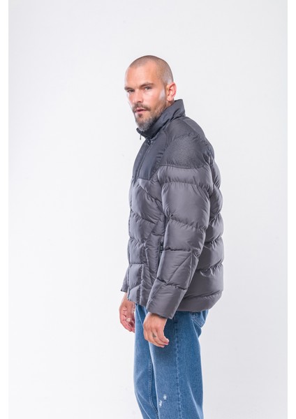 K231 Erkek Gri Şişme Mont modelleri