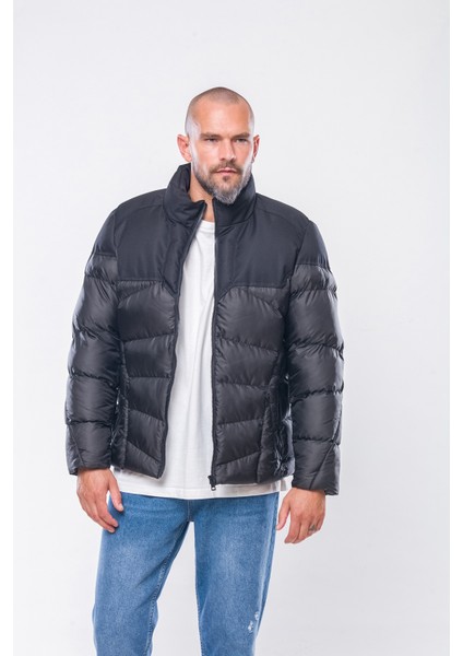K231 Erkek Siyah Şişme Mont
