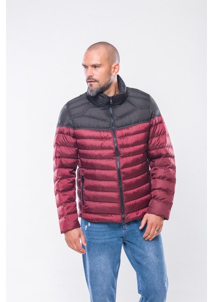 K237 Erkek Bordo Ince Şişme Mont