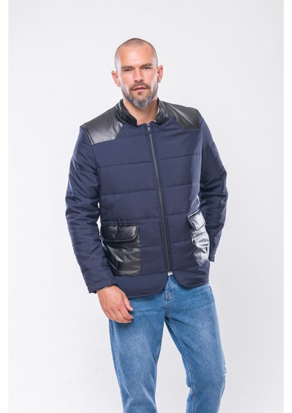 K240 Erkek Parlak Lacivert Kapitone Slim Ceket fiyatları